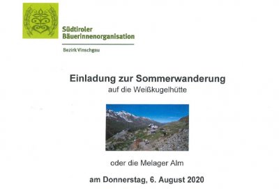 Sommerwanderung Bezirk Vinschgau