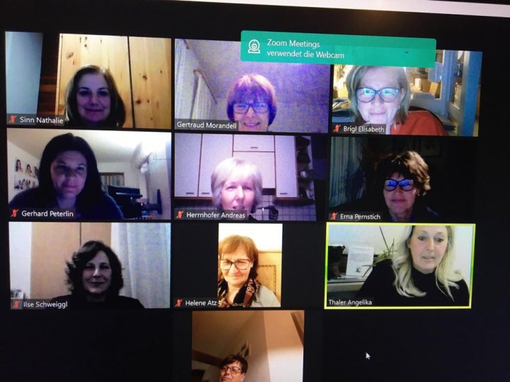 Der Kalterer Bäuerinnenausschuss bei der Online Sitzung