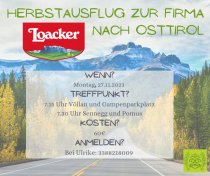 Herbstausflug zur Firma Loacker nach Osttirol
