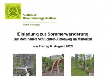 SBO-Bezirk Vinschgau: Sommerwanderung